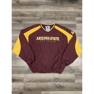 Vintage Arizona State Windbreaker Jacket Size Large Maroon Sun Devils Pullover
